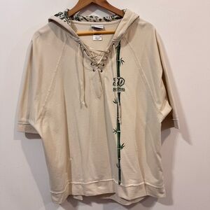Disney Parks Animal Kingdom 20th Anniversary Safari Beige Hooded Shirt Size XL